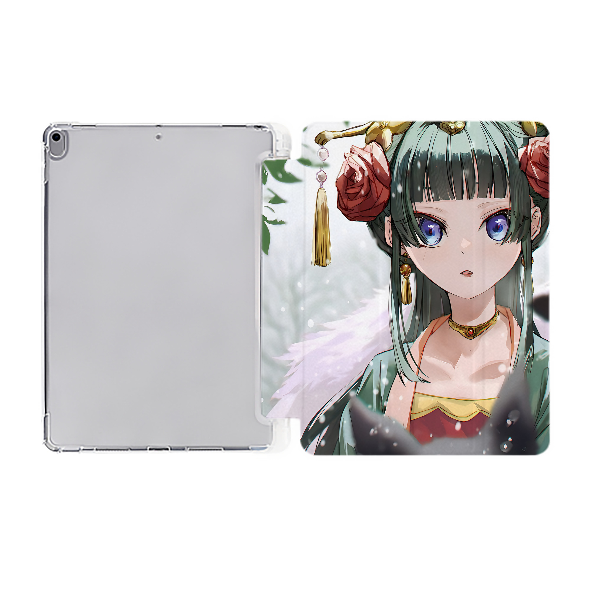（画像用） 薬屋のひとりごと The Apothecary Diaries IPad ケース ペン収納付き 三つ折りスタンド PUレザー×シリコン 対応機種9.5/10.5/10.9インチ